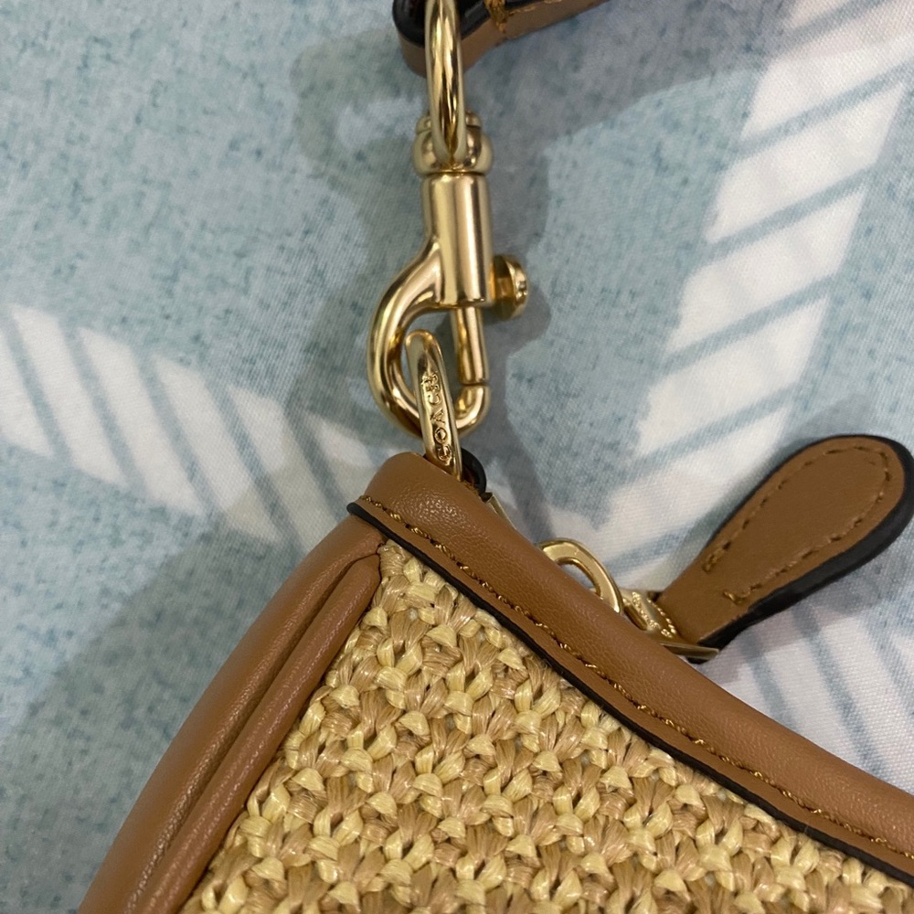 Coach Straw Hobo Bag in Natural/Cognac - Picture 4 of 9